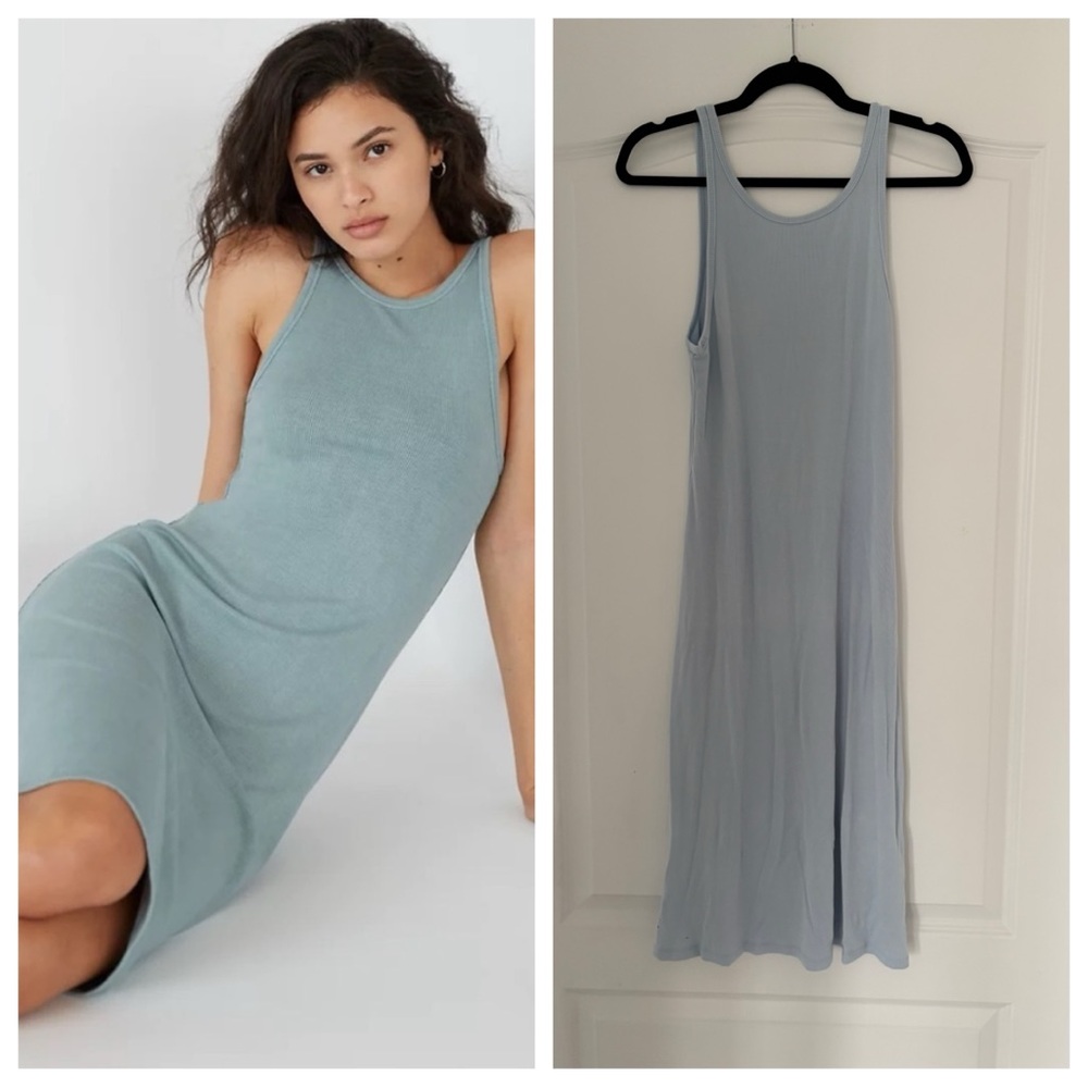 Wilfred Fauna Soft Ribbed Dress in Sky Blue